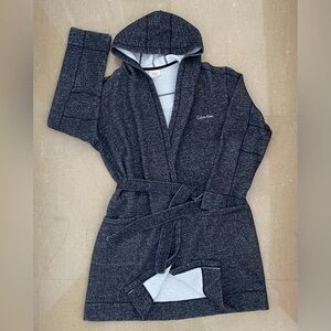 Calvin Klein Sz S men’s hooded cotton blend robe